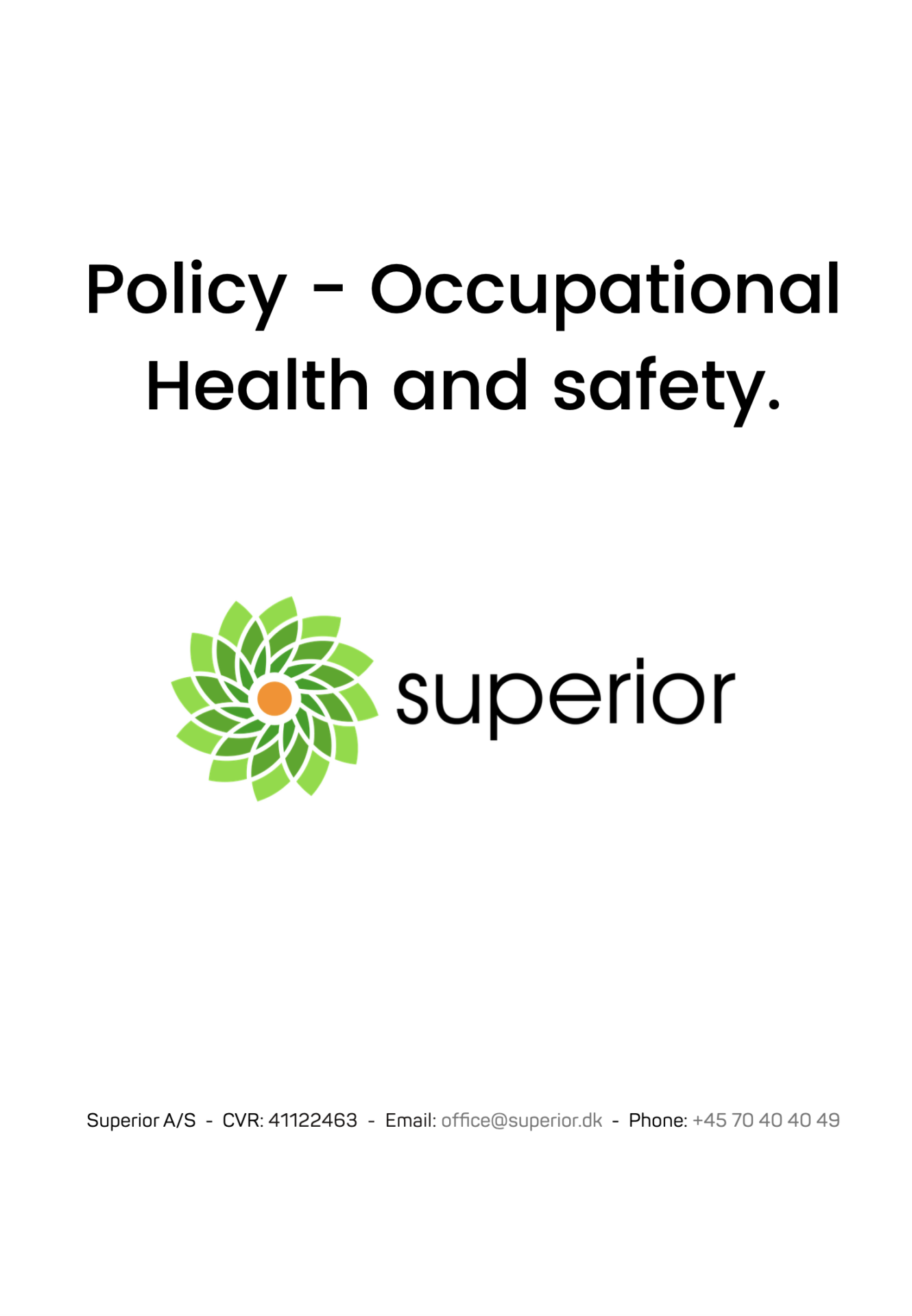 Policy Health and Safety