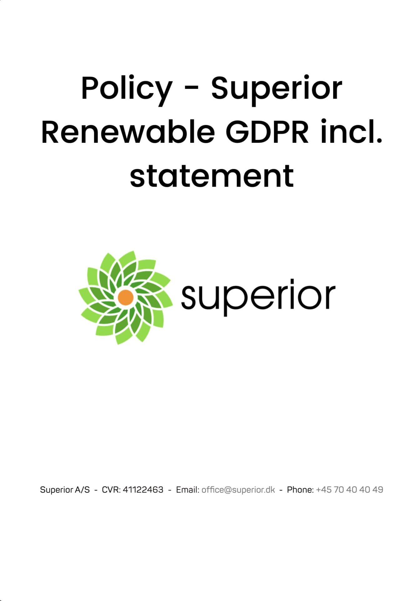 Policy GDPR